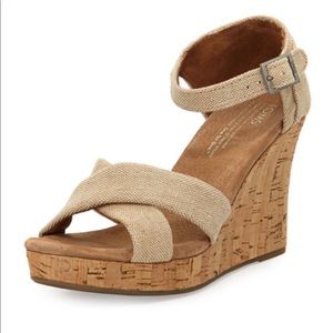 Toms cork wedges